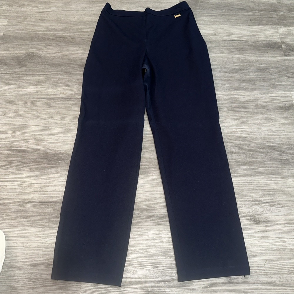 St John Sport Navy Womens Straight Leg Dress Pants Size 12